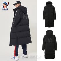 South Korea mlb21 winter new long down jacket ny men and women with the same outdoor fashion thin casual light down