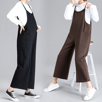 Pregnant women with pants Spring and Autumn wear trousers casual loose Korean version of large size wide leg pants set Spring Fashion pants