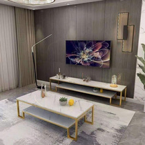 Marble coffee table TV cabinet combination Simple modern small household living room household Nordic TV cabinet set
