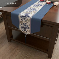 New Chinese table flag tea mat Zen tea table fabric long strip tea table cloth modern simple tea table cloth mat