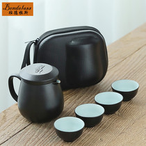 Banderas Quick Cup Travel Tea Set Portable Bag One Pot Four Cups Office Car Kung Fu Tea Set