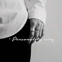 Metal Wind TASTE TEXTURE TRENDY 925 PURE SILVER RING INDIVIDUALITY LIGHT FACE OPENING RING LADY WIDE VERSION RING WOMAN