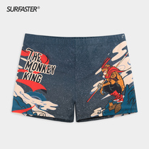 Swimming trunks men seaside vacation swimming trunks professional three-point printing adult anti-embarrassing hot spring flat corner tight fashion tide
