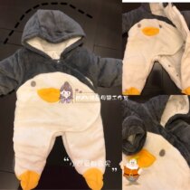 Export to Europe and the United States winter baby penguin jumpsuit newborn cotton thickened conjoined clothes