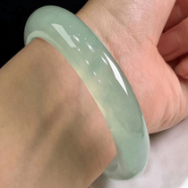 Longyu Culture Jade Bracelet Womens Old Pit Myanmar Ice 5A Emerald Color Transparent Light Green Womens Jade Bracelet