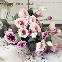 Three-headed Platycodon simulation fake flower insert silk flower decoration coffee table living room dining table table ornaments TV cabinet single branch high