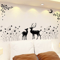 Fawn wall stickers living room dining room entrance background wall decoration wall stickers bedroom bathroom glass door wallpaper stickers