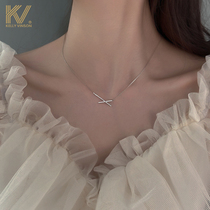  X letter necklace female 2021 new 925 sterling silver light luxury niche design high-end sense net red exquisite clavicle chain