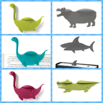 Creative cartoon animal Loch Ness monster dinosaur crocodile hippo shark bookmark 3D three-dimensional color reading book clip