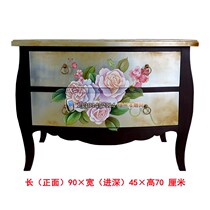 Yangzhou lacquerware factory direct sales neoclassical furniture stickers Silver do old painted flowers double draw European porch cabinet customization