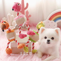 Strength factory production of good quality three-color cotton rope plush pet dog sound toy Toucan