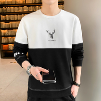 Mens base shirt spring and autumn thin long sleeve T-shirt Korean fashion fashion autumn mens autumn clothes one-piece coat