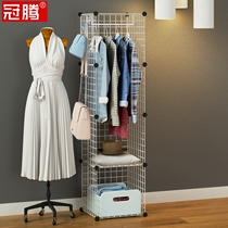 Simple wardrobe cloth full-hanging coat rack floor-to-ceiling bedroom simple modern multifunctional open full steel frame thickened