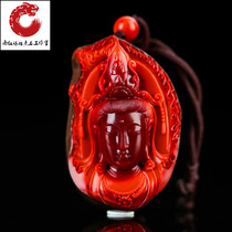Natural South Red Manau Bauberries The red Guanyin pendant Panasonic Panasonic Ask the children to be listed with a pair of the door closing male pendants
