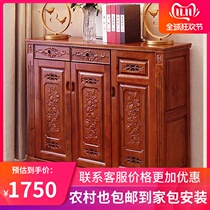 Chinese solid wood antique sculpture chamber shoe cabinet two three or four doors storage containing the mask cabinet filled into the cabinet