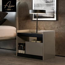 Italian minimalist bedside table minimalist modern bedroom fashion smoky lockers Nordic ins creative storage cabinet