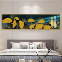 Nordic bedroom decorative painting ginkgo leaf living room long horizontal painting modern simple decoration room layout bedside painting