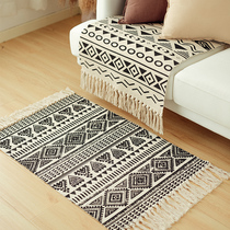 Living Room Mat Floor Mat Home Entrance Door Nordic Floating Window Mat Non-slip Cotton Thread Braided Bedroom Bedside Mat Flow Su Foot Mat