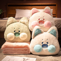 Dudu cat pillow quilt dual-use pillow blanket two-in-one office nap car lunch break folding pillow