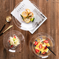 Steel Transparent Glass Fruit Plate Cutlery Microwave Oven Heat Fish Tray Creative Dinner Plate Dish dish Home