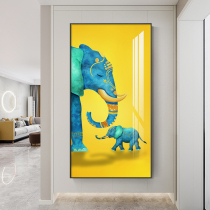 Auspicious Ruyi Modern Simple Elephant Door Entrance Decorative Painting Vertical Mural Corridor Hallway End Painting