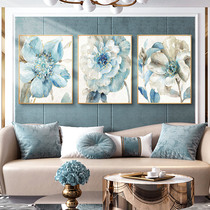 Modern simple living room triptych decorative painting American bedroom dining room mural hand-painted atmospheric sofa background wall hanging painting