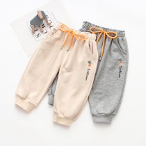 Mens and womens pants 2021 autumn wear foreign baby pants cotton loose sports pants casual 1-3 years old baby pants
