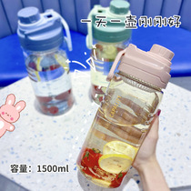 Large Capacity 1500ml Kettle Outdoor Sport Big Water Cup Women Summer With Tea Septe Portable Plastic Cup Sub DIY