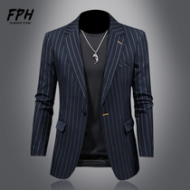 European Standing Autumn Clothing 2021 Spring Autumn New Korean Version Trend Hide Green Suit Jacket Youth Business Casual West Suit Man