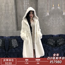  Imported whole mink mink coat female hooded long skirt mink velvet Haining fur coat 2021 winter new