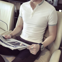 Inrenpolo shirt male summer short sleeve t-shirt Korean version trend flipping half sleeve father Compassionate Casual Dad Blouse