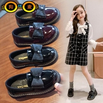 Hong Kong Korean girls soft bottom princess leather shoes 2019 fall Inron wind childrens single shoes foreign air black shoes
