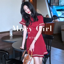 sandro asw small fragrant style knitted dress female 2021 New Korean version of sweet temperament Super fairy temperament skirt