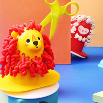 Melo childrens color mud Barber set house toy Clay set birthday gift noodle machine handmade di