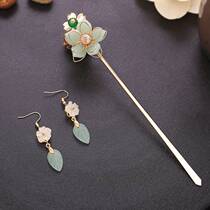 Ancient style Hanfu headdress Ancient costume hairpin ancient court hairpin hairpin female ethnic style earrings jewelry accessories