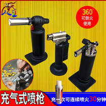 Gas torch Inflatable lighter windproof direct impact spitfire gun High temperature gold inspection gun Gold inspection gold burning small welding gun