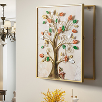 Nordic handmade iron meter box distribution box three-dimensional decorative painting living room home porch creative hanging painting cover painting