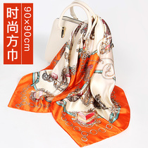 Shawl Summer Little Silk Scarves Women 100 Hitch Spring Autumn 90x90cm Big Square Scarves Imitation Neck Real Silk Scarves Thin