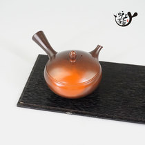 Japan imported Tokoname-yaki Koji Iwase Koji made black mud kiln changed side handle urgent need teapot Jiu Gong pot Kung Fu