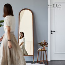 Plain wood for dressing goggles full body Nordic home removable bedrooms floor lenses Ins solid wood mirror fitting mirror