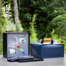 Kiln creative colorful glass travel tea set carrying case car outdoor bubble ceramic fast guest Cup