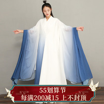 Bodhisattva barbarian-China Wind Han clothes female original Zen Zen woman dress Water sleeves Zen clothes Weijin wind wide sleeves Skirt Three Sets