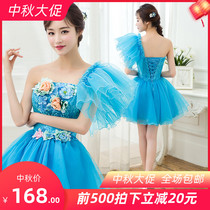 2019 spring new photo studio theme clothing bridesmaid dress dress color yarn short costume host small dress