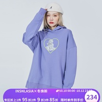 INSNLASIA Original Love Cupid Print Sweater Tide Brand Mens and Womens Reflective LOGO Hoodie