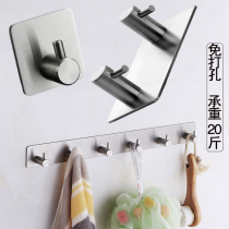 Load-bearing 50 pounds strength zhan qiang stainless steel adhesive hook single hook a row adhesive hook free punch wall-mounted suction Wall Incognito