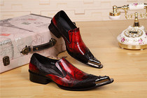 Personality young men business leisurely leather scalp shoes Japanese version of iron head and trendy mens shoes