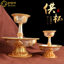 For the protective cup Nepalese handmade pure copper-silver-silver Tibetan Buddhist govt wine glass Buddha front swing piece Xianjia water glass for the cup