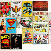 Industrial style retro tin painting bar decoration wall decoration American country Wall creative pendant restaurant barbecue shop