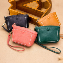 Korean version Zero wallet Hand hanging wrist Female Bag Mini Hand bag Bull Leather coin Buy Vegetable Shells Bag