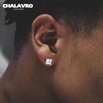 Earrings Xia minority men Wang Yibo with hip hop earrings 925 sterling silver square diamond earrings female earrings advanced sense